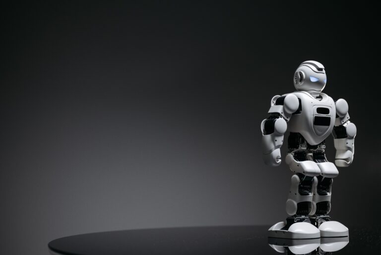 Compact humanoid robot standing upright, representing humanoid robot Singapore front-of-house deployments