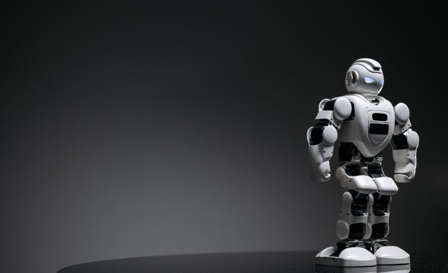 Compact humanoid robot standing upright, representing humanoid robot Singapore front-of-house deployments